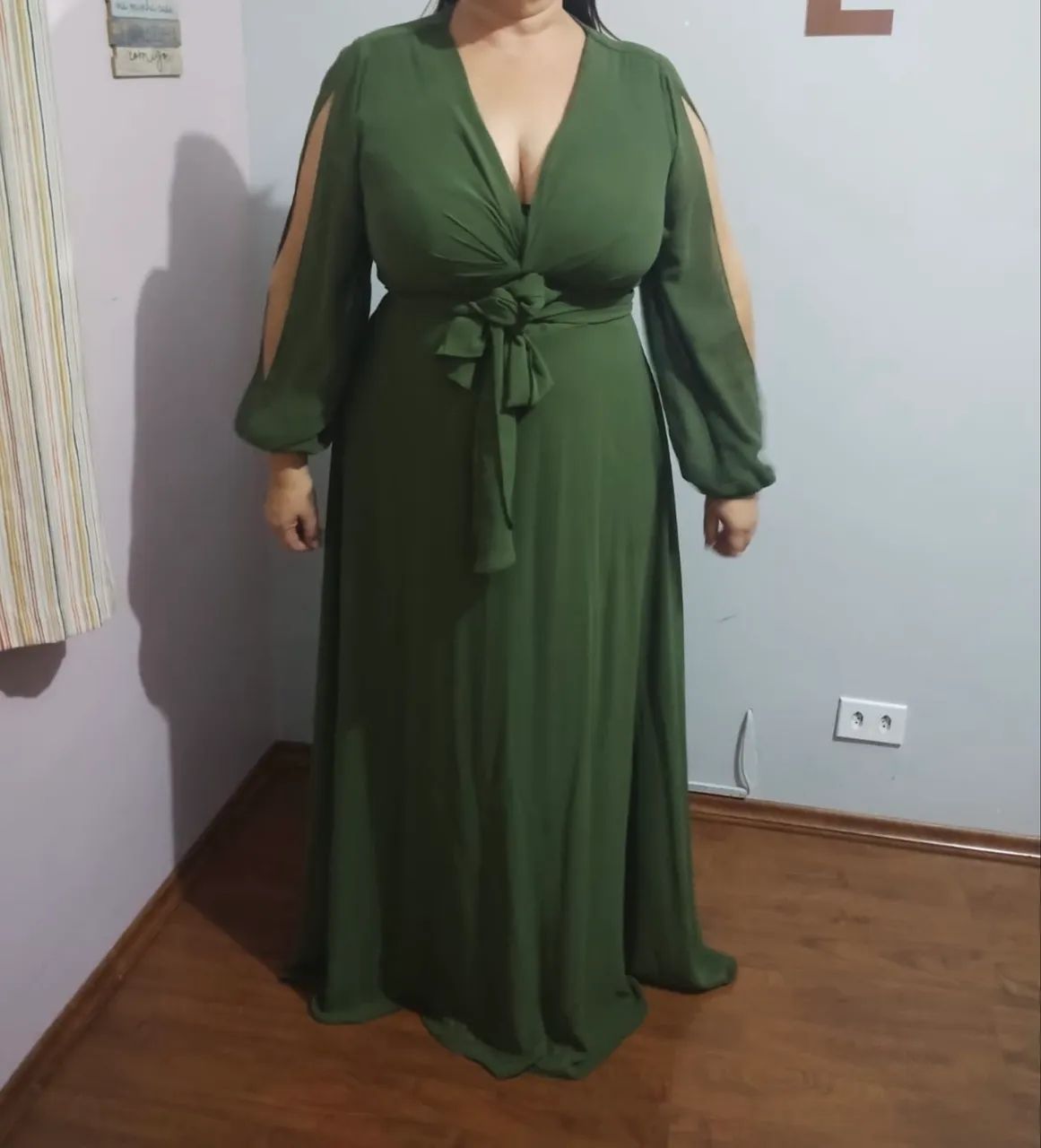 Vestido festa verde oliva - Foto 3