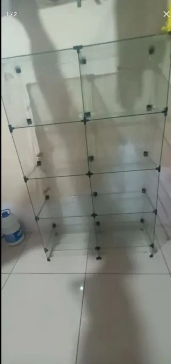 Estante de vidro para exposição