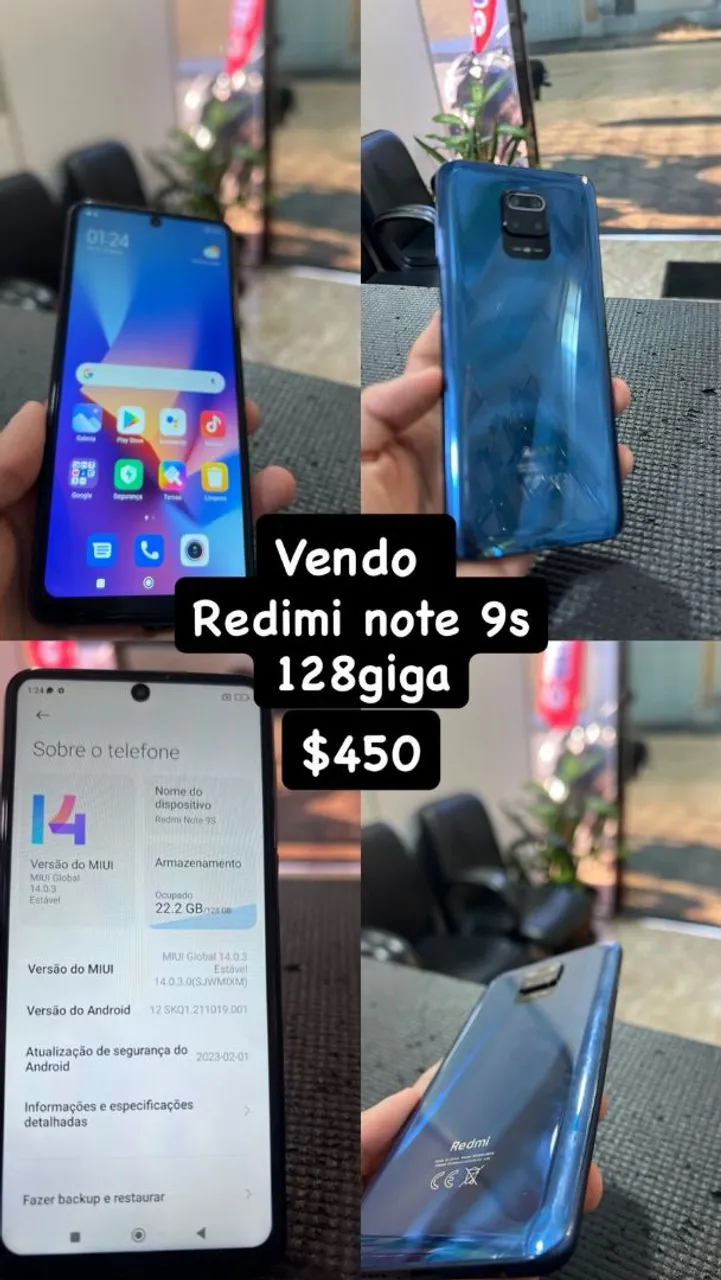 Redmi Note 9S 128GB - R$450