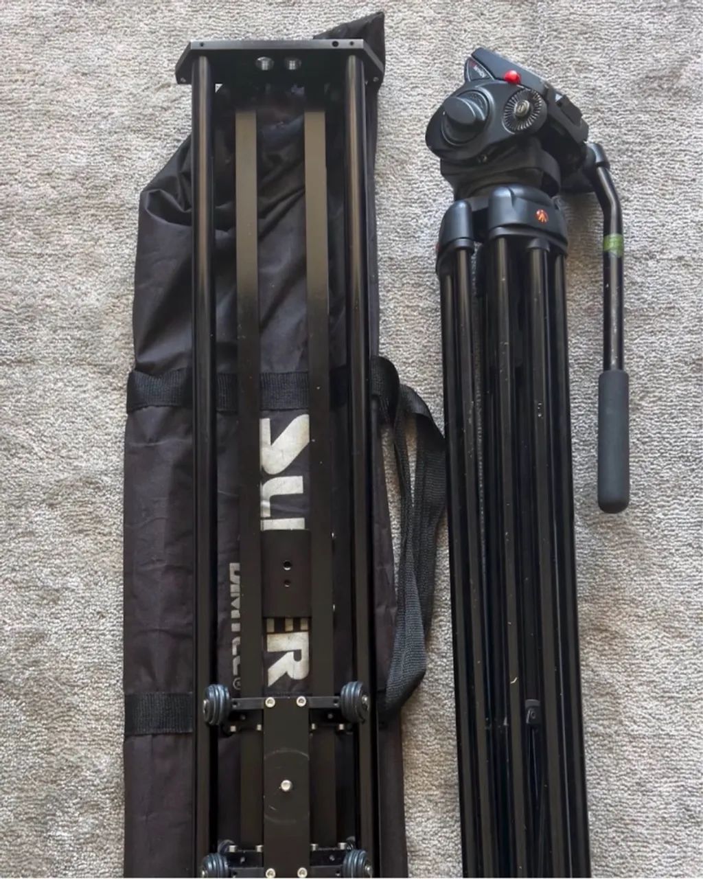 Slider para Câmera Profissional + Tripé manfroto 547B