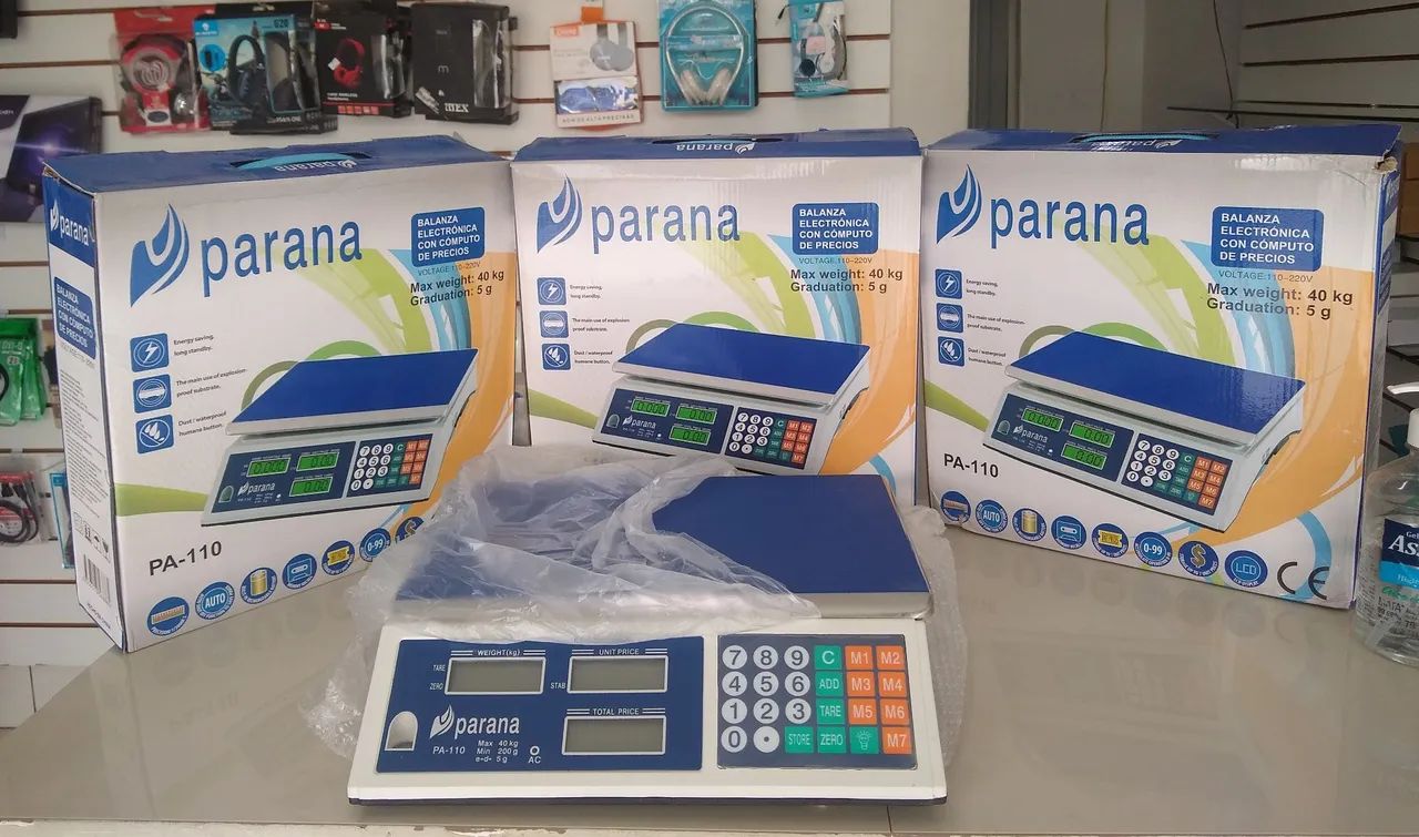Balança 40kg com bateria interna visor duplo em led memoria e funções de tara novas 