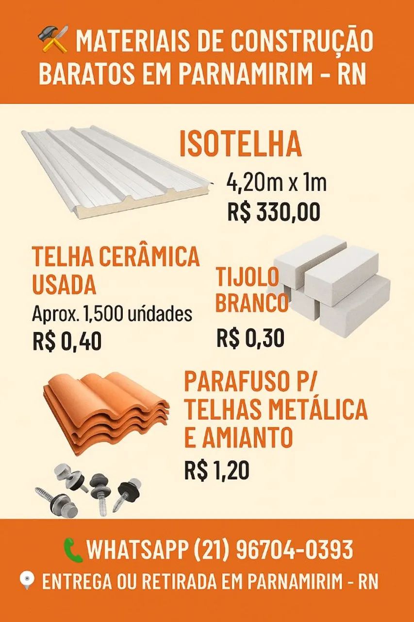 Materiais de construção baratos em Parnamirim - RN