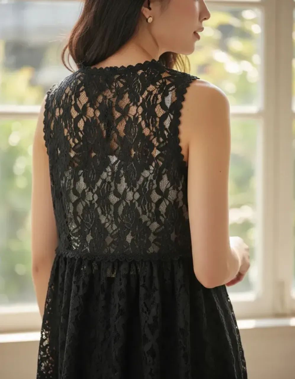 blusa de renda preta forever 21 - Foto 4