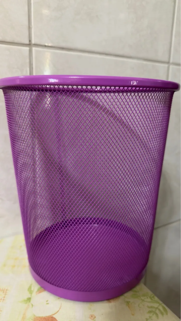 LIXEIRA DE MESA TELADA METÁLICA - 10L - DIVERSAS CORES