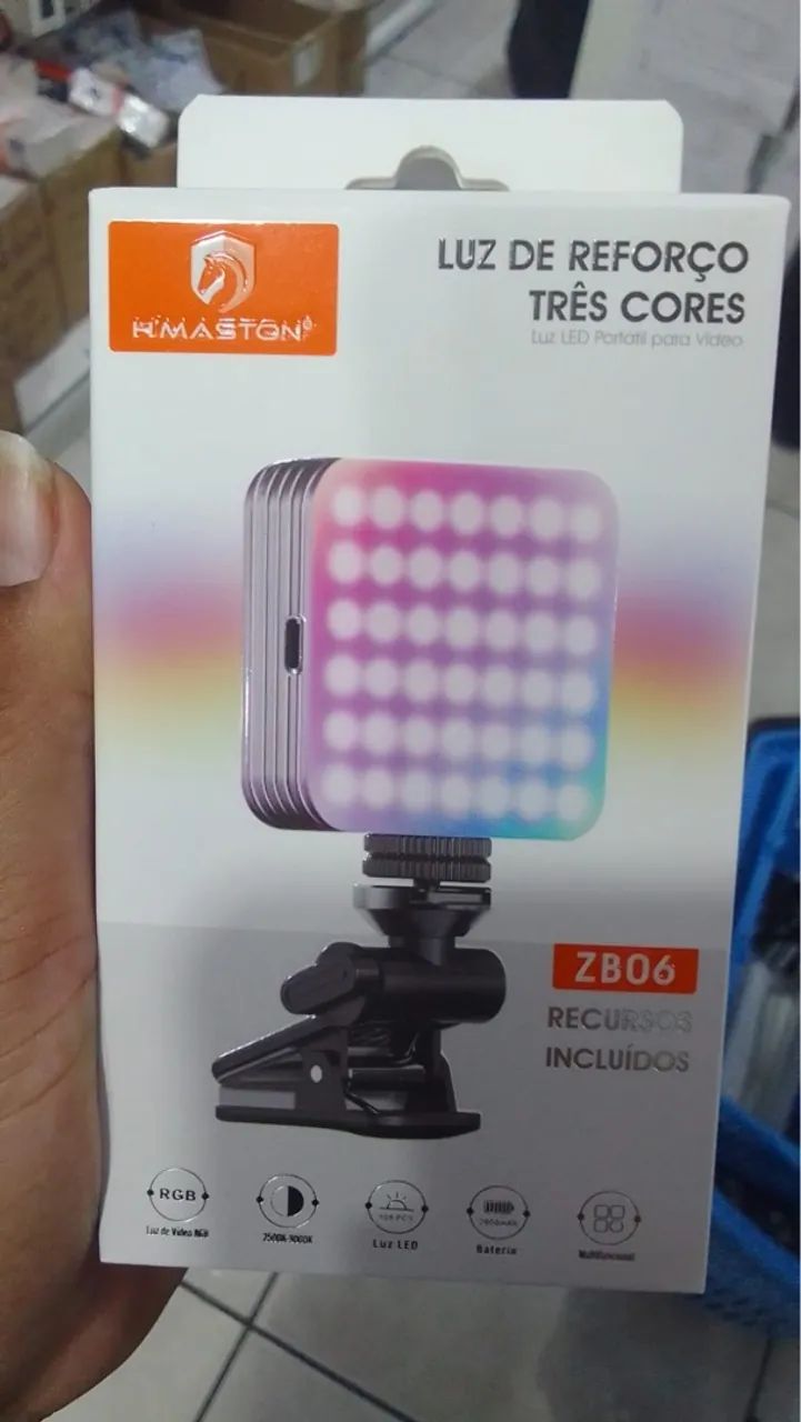 Luz de Reforço LED Três Cores H'MASTON ZB06 - Vídeos e Fotos!