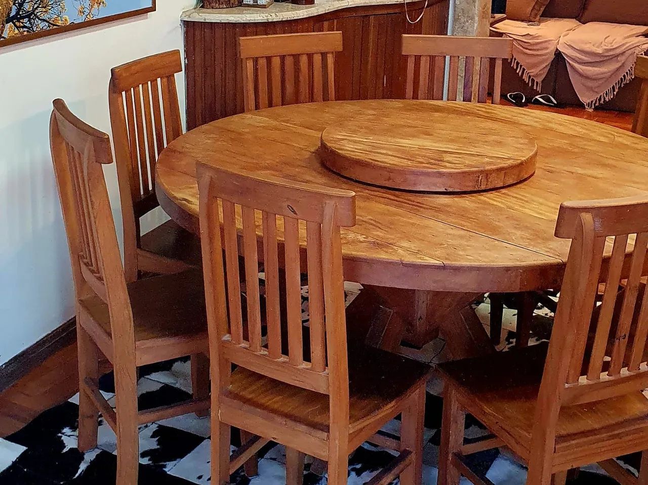 Rustic Pink Peroba Round Table 150cm64520807017601121