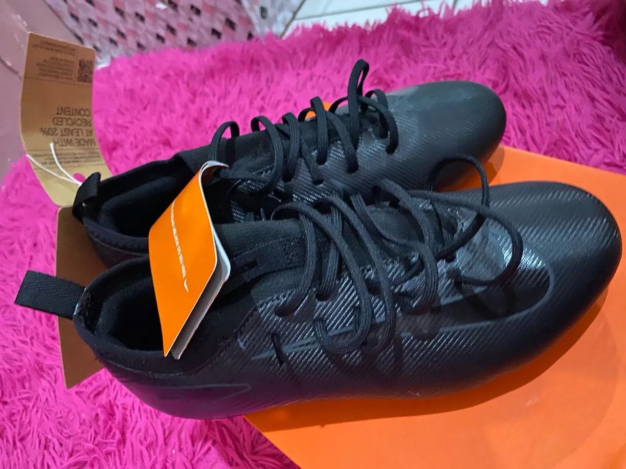 Chuteira Nike Jr Zoom Vapor 16 Academy FG/MG - Black - Foto 3