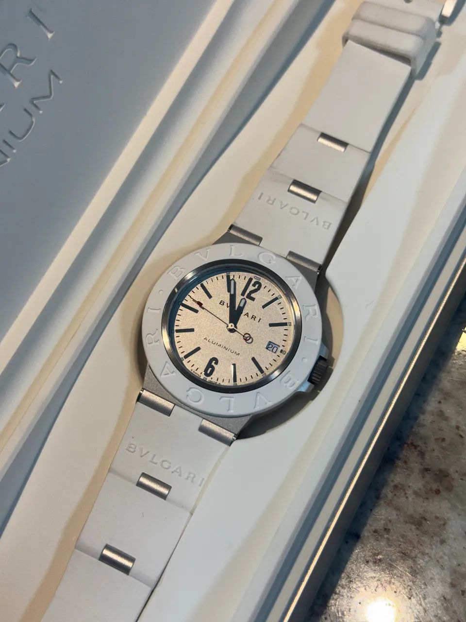Relógio Bvlgari Aluminium 40mm automático - Branco / Edição limitada