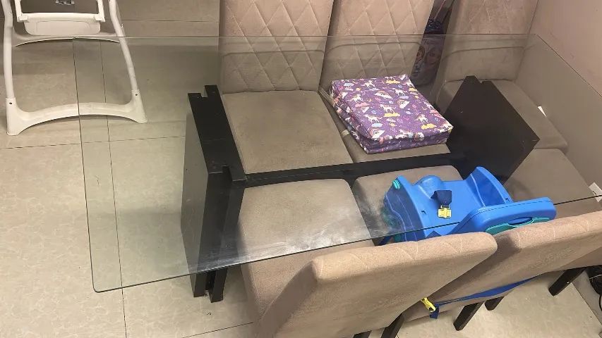 Rectangular glass dining table for 6 people64363875985539120