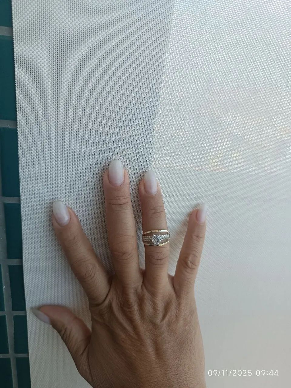 Anel em prata e detalhes em ouro , tamanho 15  - Foto 2