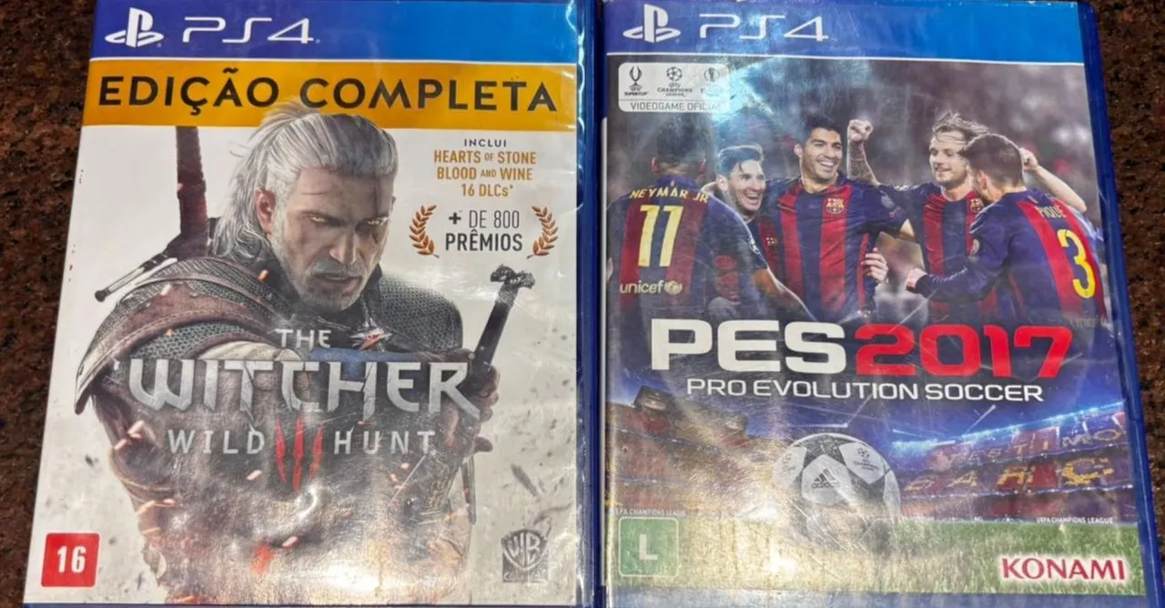 Jogos The Witcher 3 Wild Hunt Ed. Completa & PES 2017 - PS4