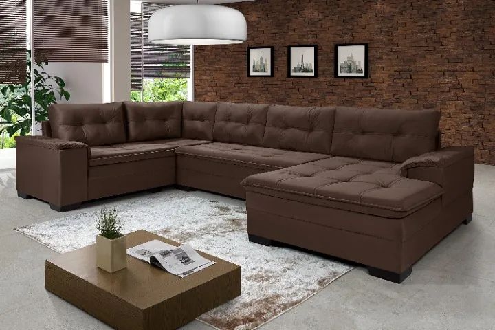 Sofá de canto em formato U, com Pillowtop nos braços e nos assento - Foto 2