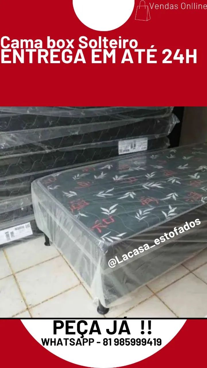Cama Box Solteiro - Entrega em até 24h!