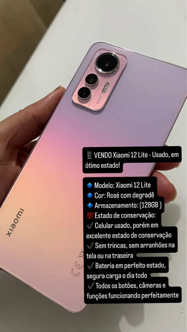Xiaome 12 lite em perfeito estado, valor negociável