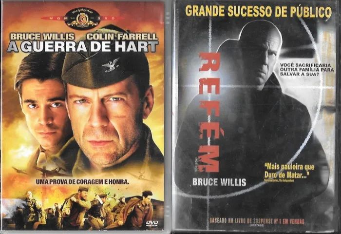 Kit DVD Bruce Willis: Refém (ação/suspense) + A Guerra de Hart (c/ Colin Farrell) dublado