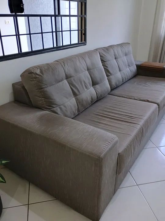 Sofá 3 Lugares Cinza 2,50 