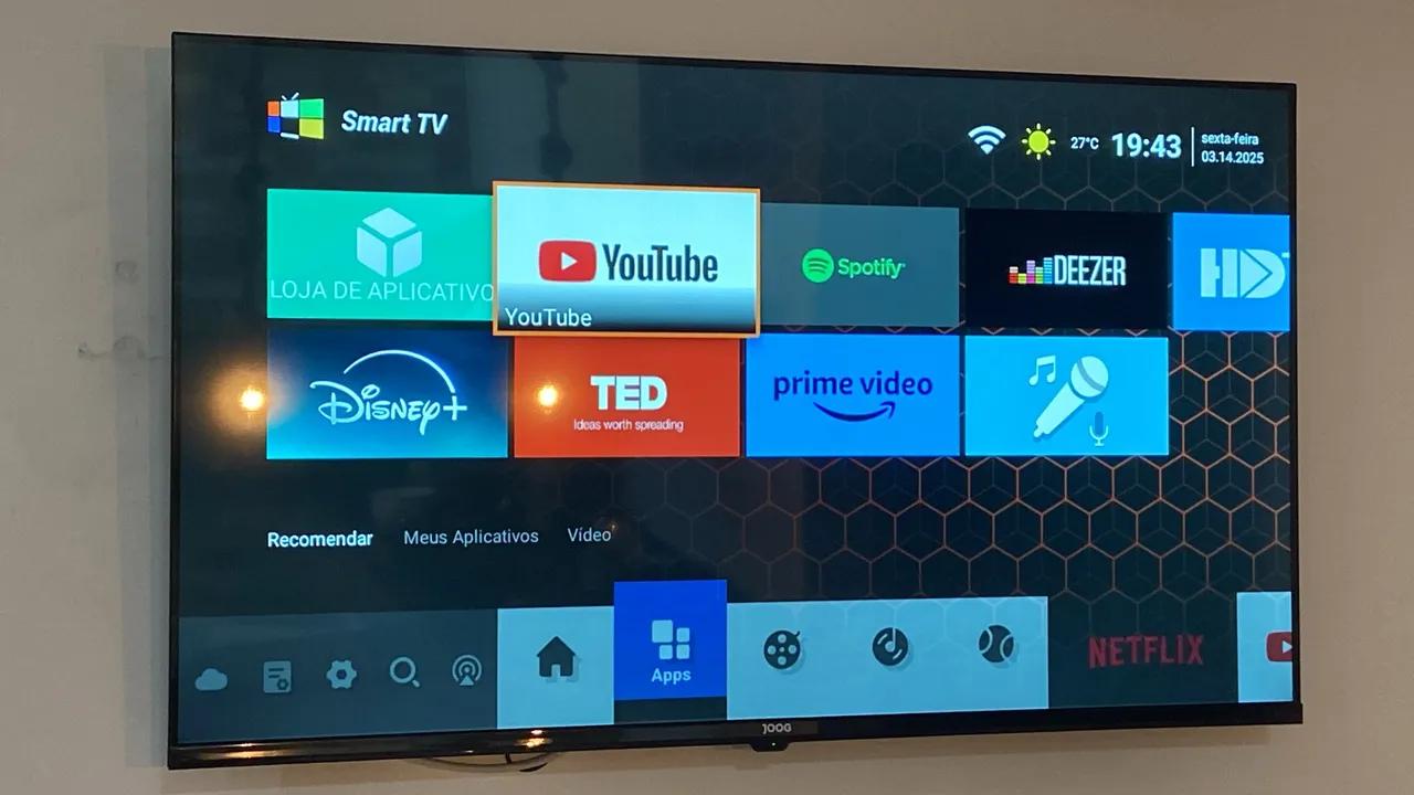 Smart TV 55 TCL com defeito na tela