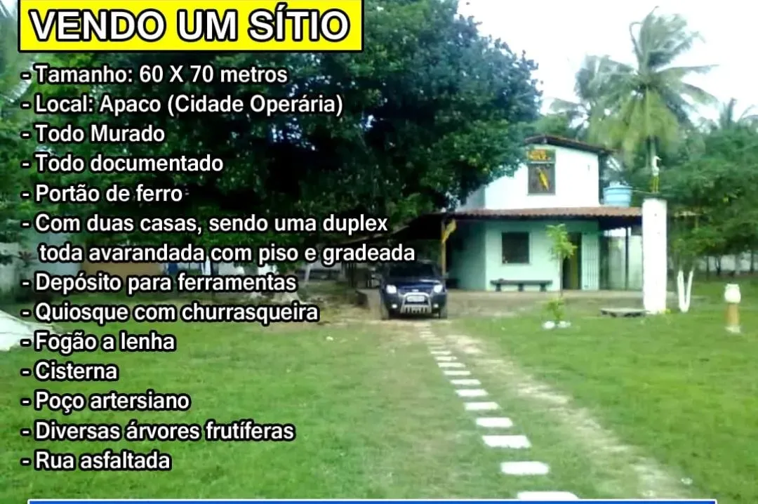 vendo sítio cidade operária
