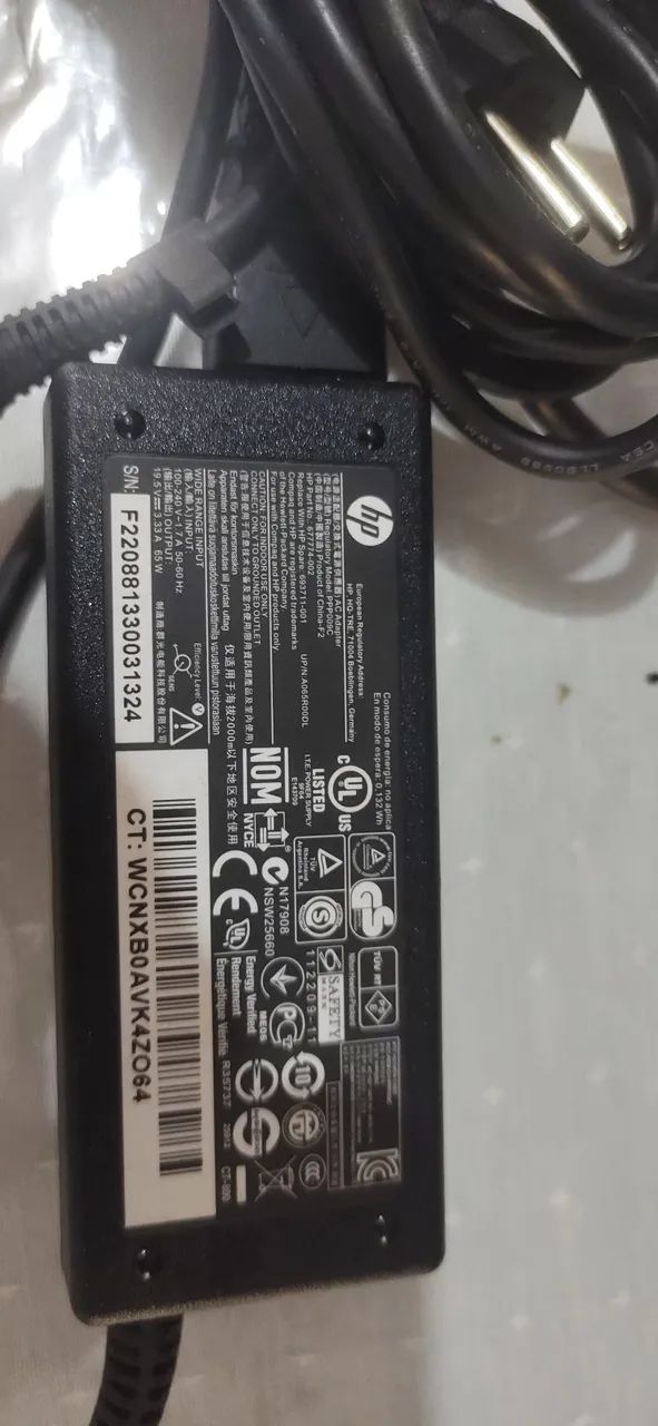 Carregador de notebook HP