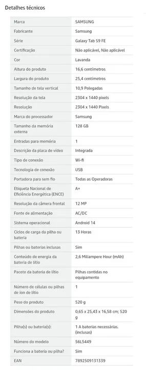 Samsung Galaxy Tab S9 FE - Novo - Tela grande e desempenho impecável - Foto 2