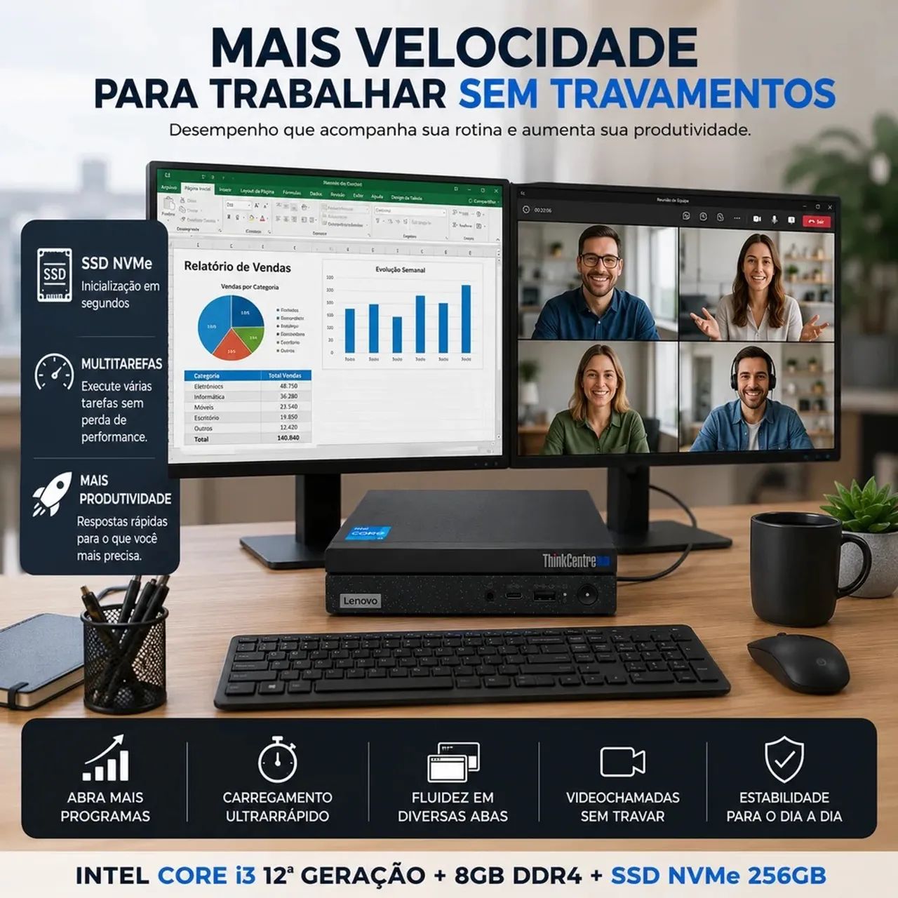 Computador i3 12ª geração Lenovo - Foto 4