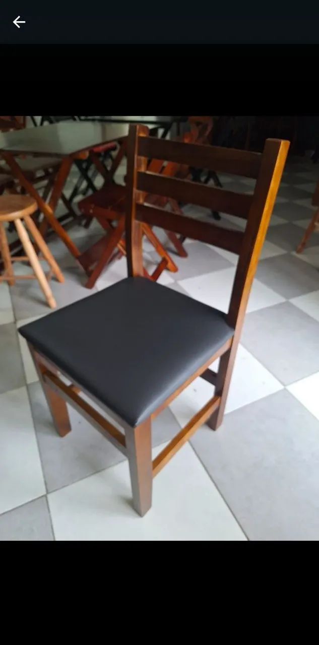 Cadeira jantar madeira com estofado  - Foto 3