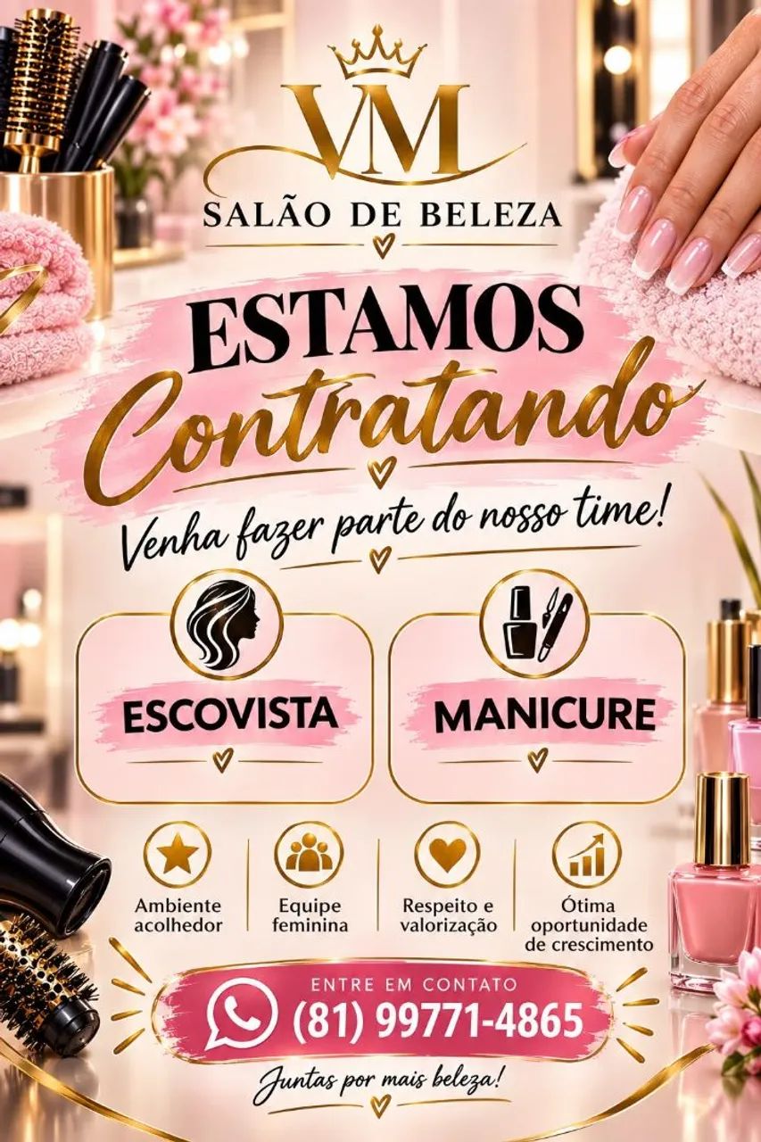Vaga de manicure e escovista 