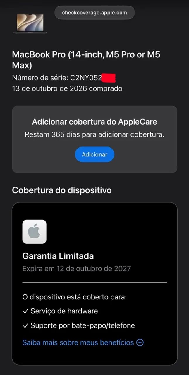 Macbook pro 14 polegadas chip m5 pro 24gb / 1tb garantia até 12/10/2027 ( 24 / 1 tb ) - Foto 2
