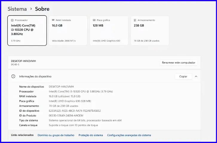 CPU DATEN i3-10320 16GB DDR4 - SSD 240 ? ALTO DESEMPENHO E COMPACTO - Foto 5
