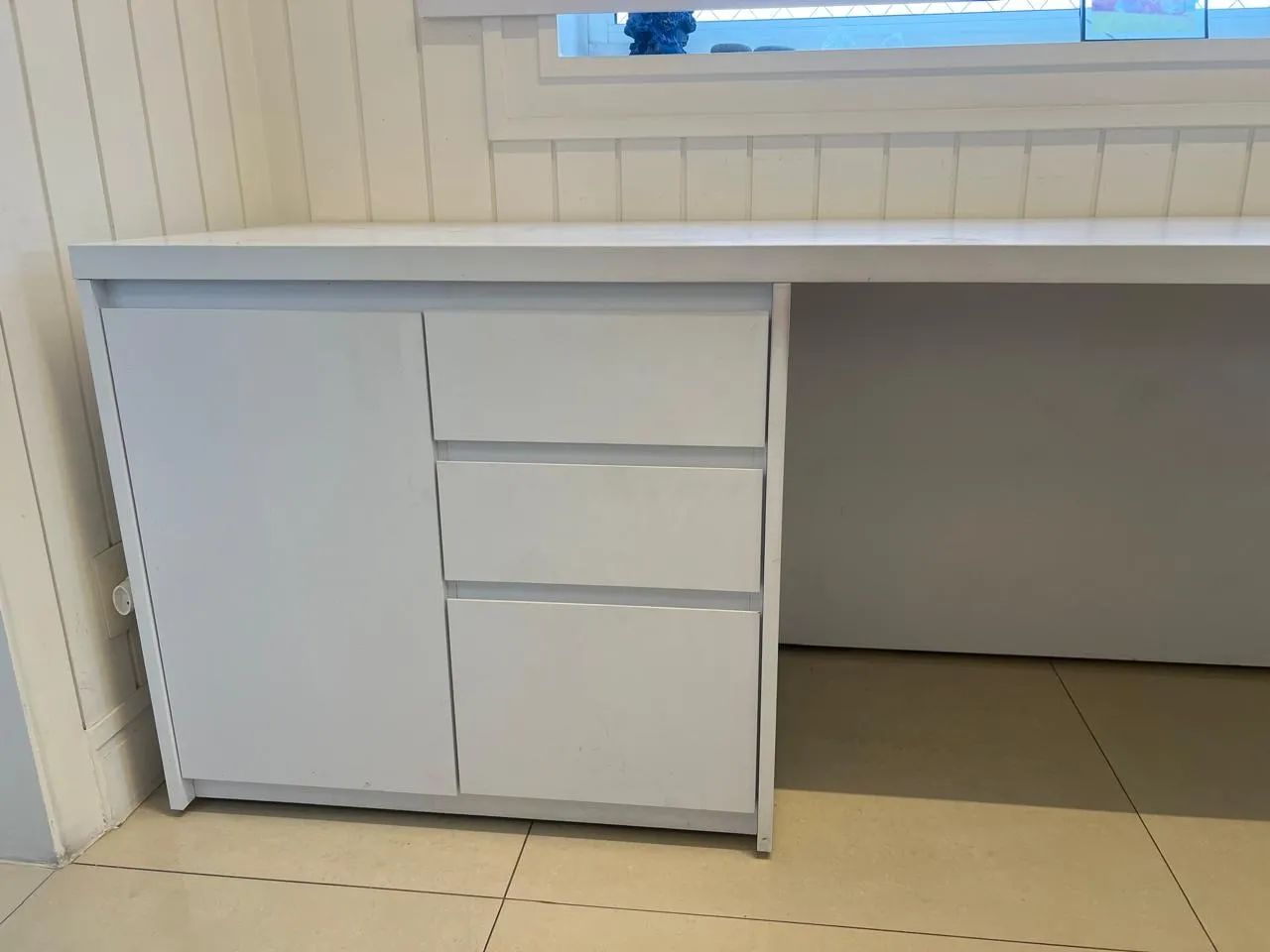 Escritório branco com gaveteiro  - Foto 3