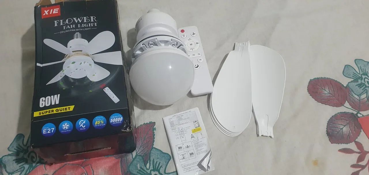 VENTILADOR TETO ABAJUR NOVO SEM TESTO. NUNCA USADO SEM TESTE - Foto 3