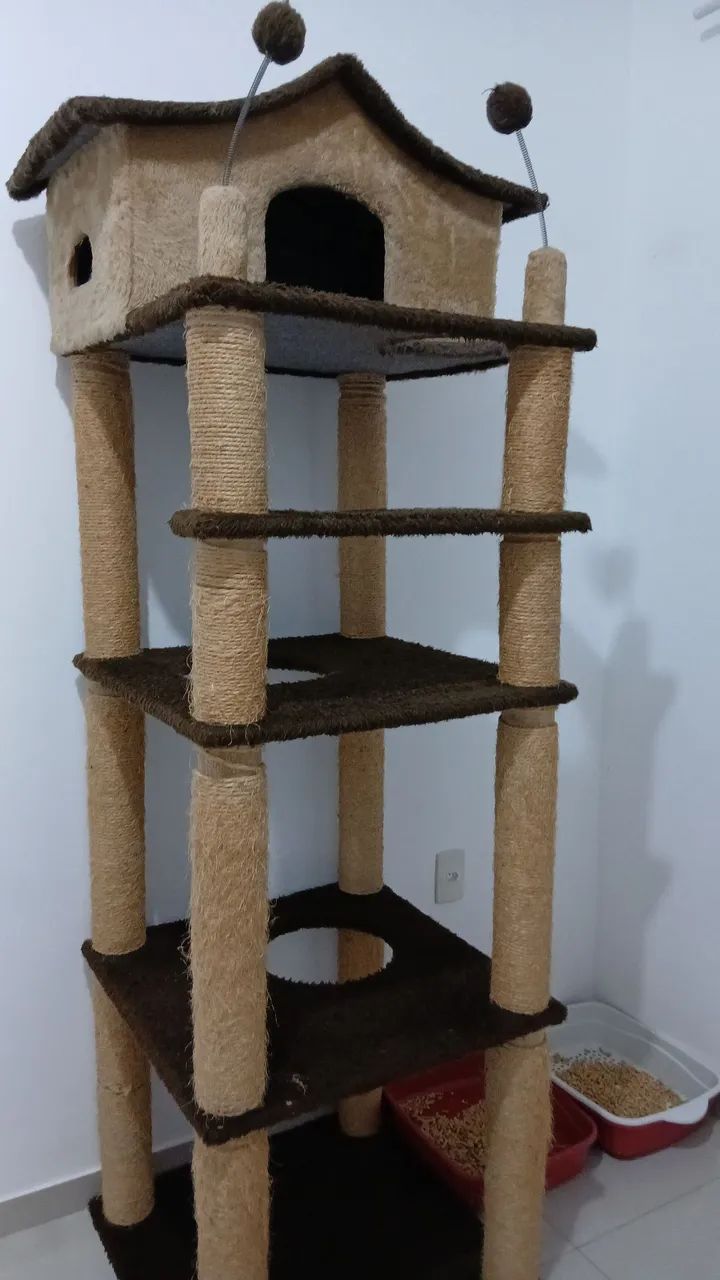 Torre 3 andares arranhador para gatos