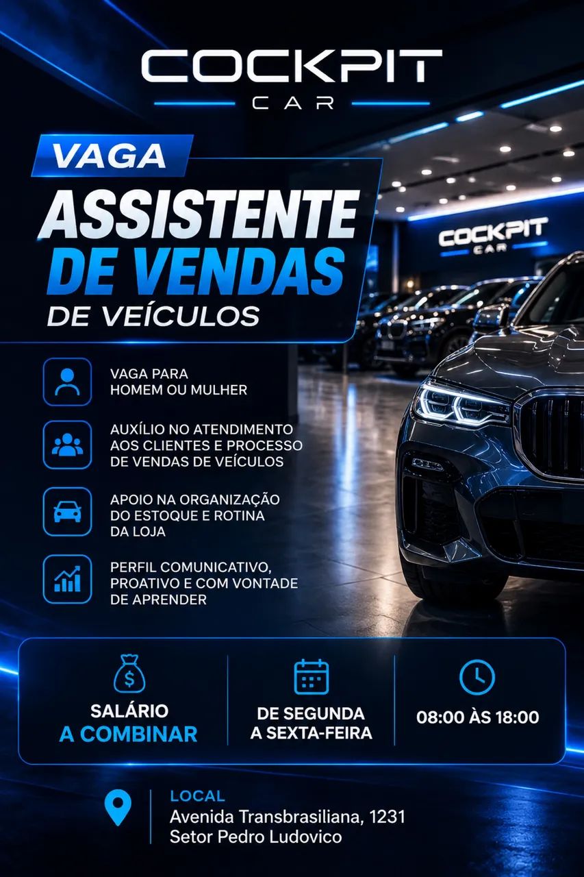 CONTRATA-SE ASSISTENTE VENDAS 
