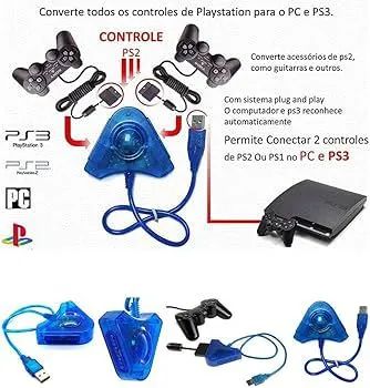 Adaptador USB Duplo para Controles PS1 / PS2 - Foto 4