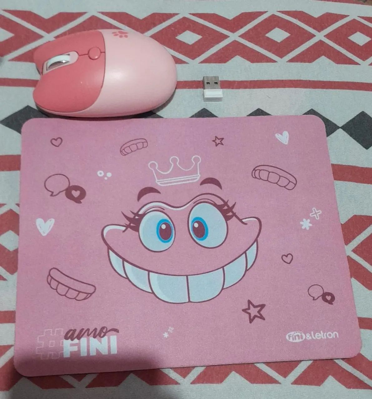 Kit mause pad e mause sem fio de pilha
