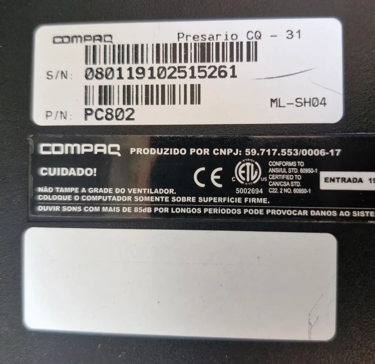 Placa mãe Notebook Compaq Pressario CQ-31