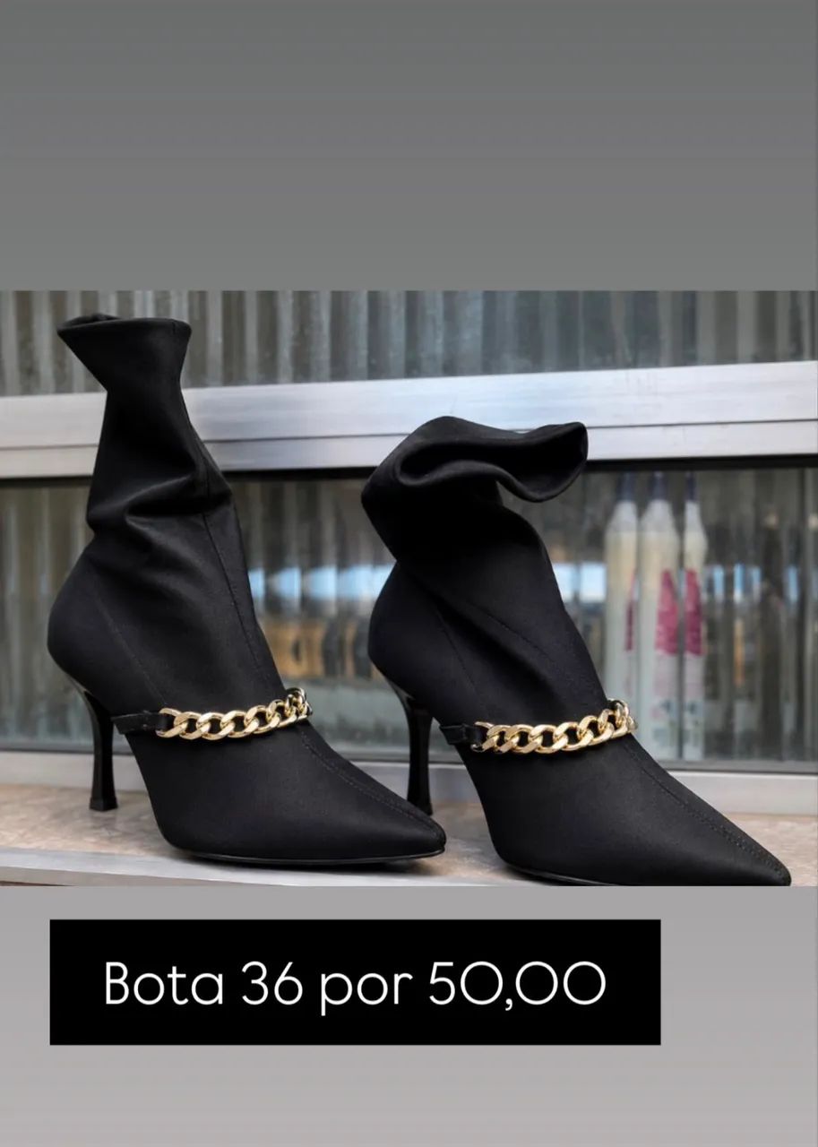 Bota preta camurça 