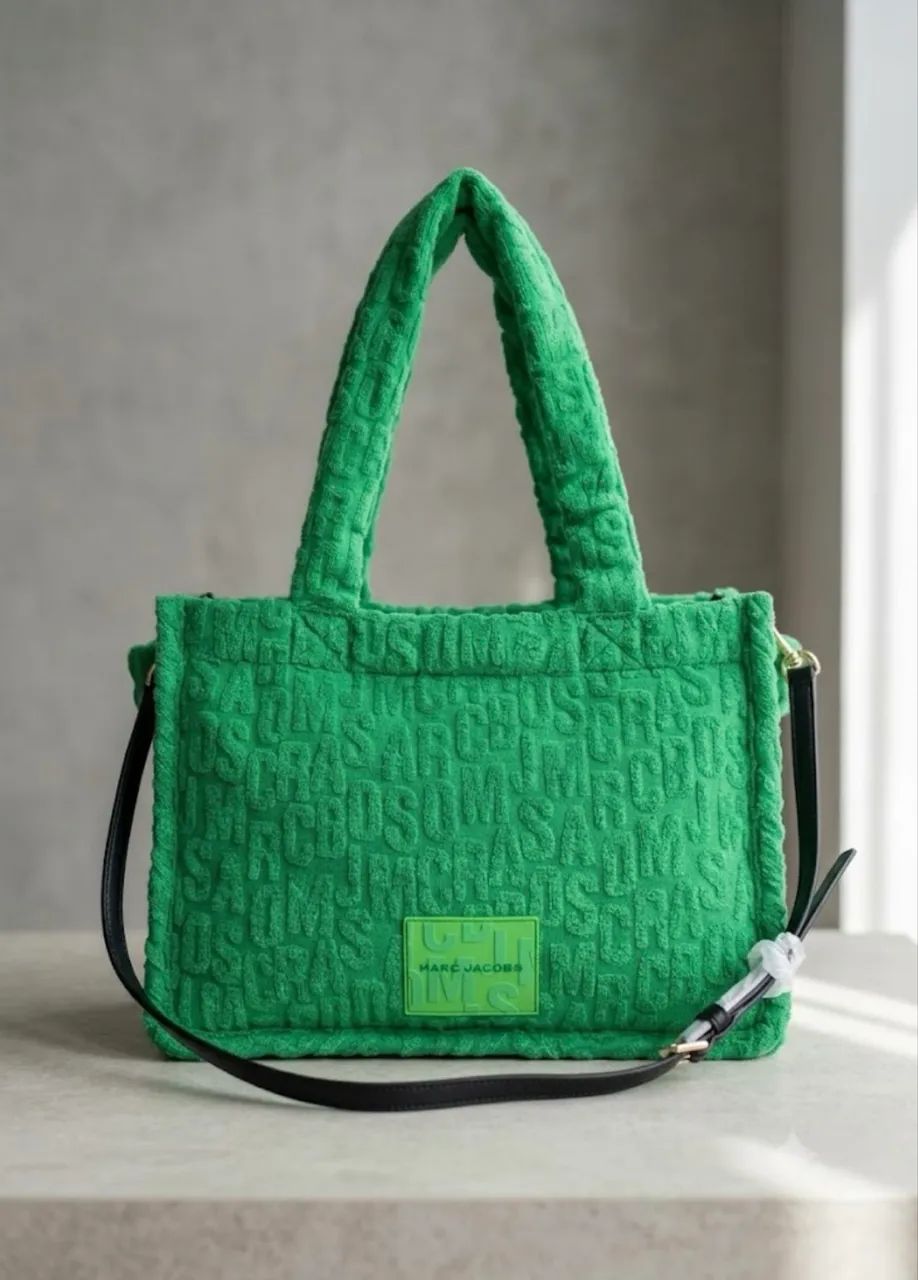 Bolsa Marc Jacobs Monogram Terry Tote Verde - Sem Uso
