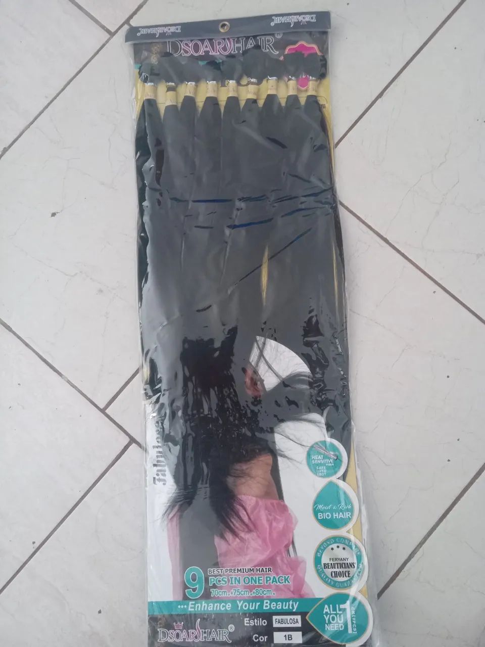 Cabelo Bio fibra liso.