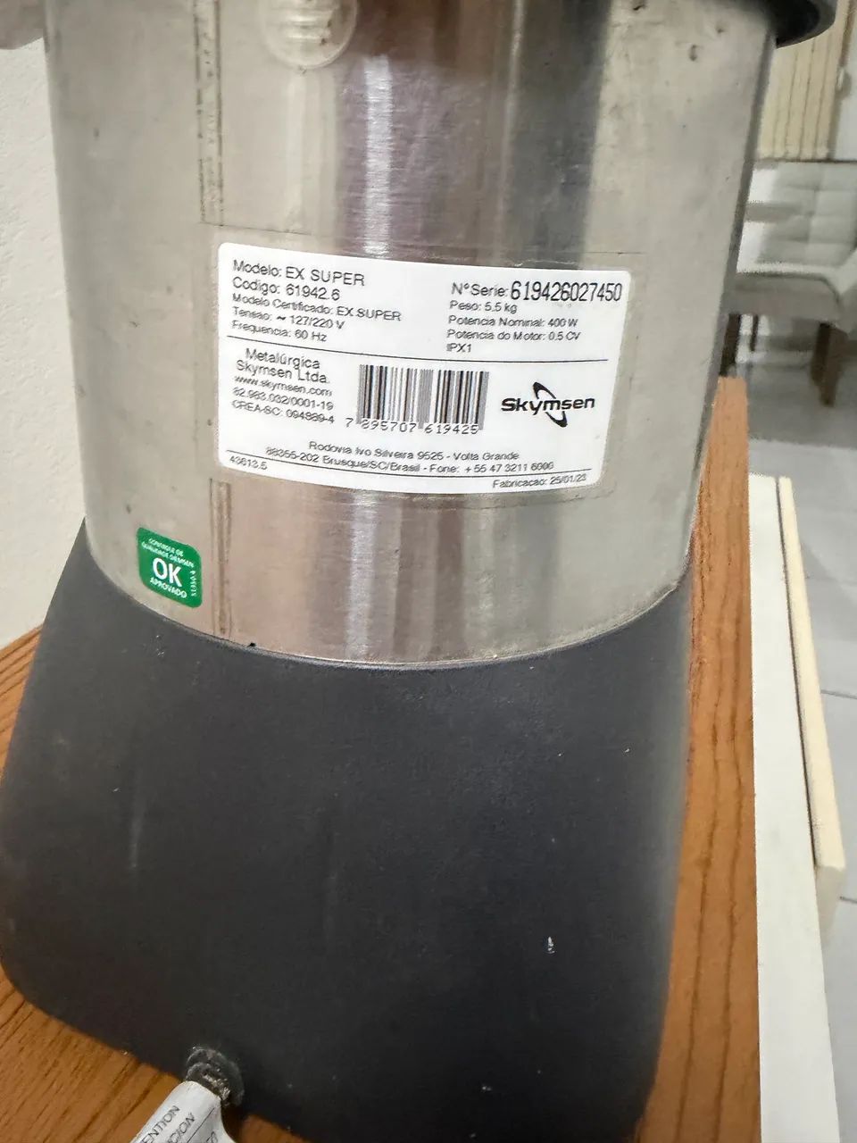 Extrator De Sucos Em Aço Inox Ex Super 0,5 Cv Skymsen Cor Prateado/Preto Frequência 60 Hz - Foto 3