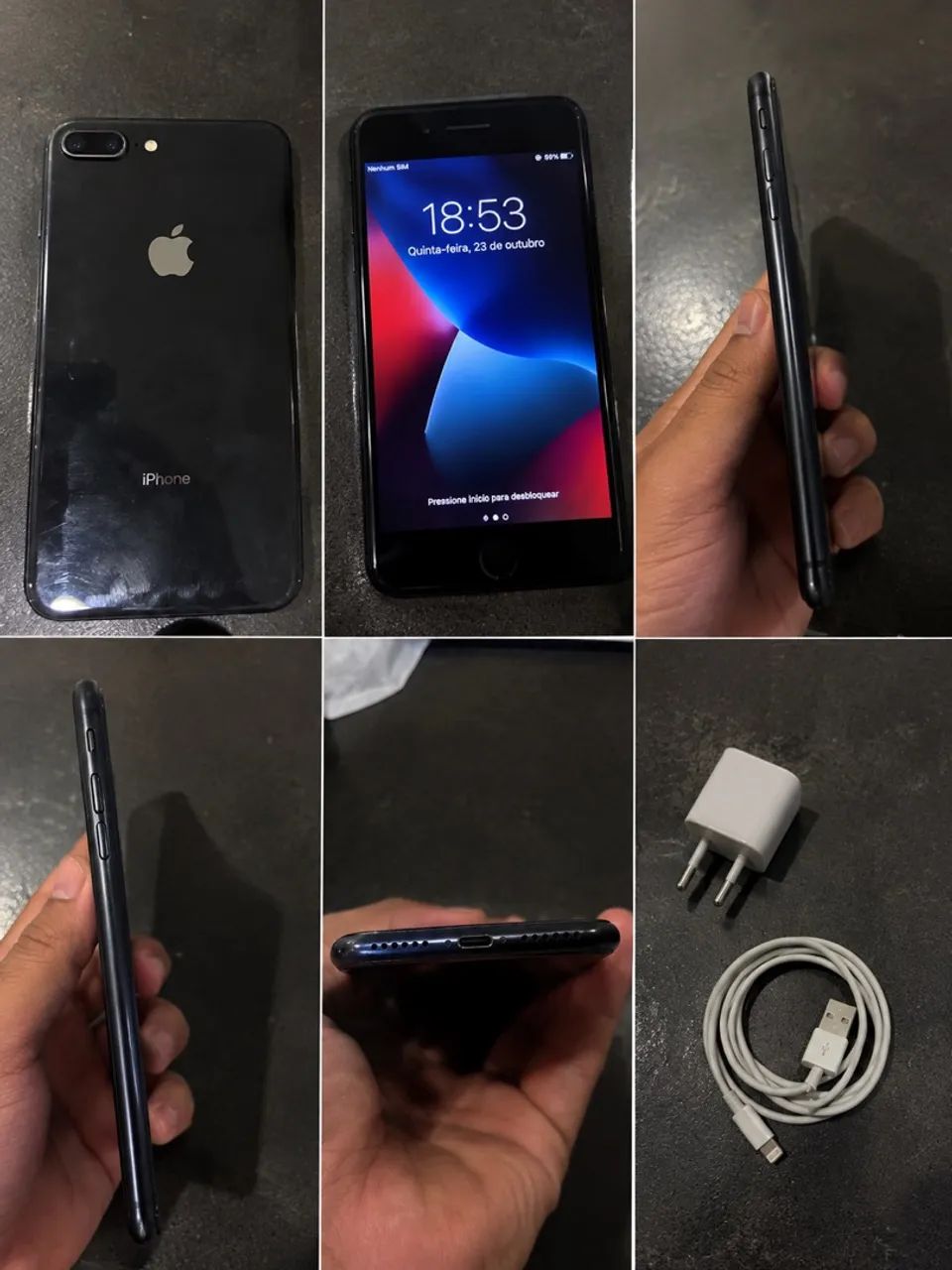 iPhone 8 Plus com carregador original 