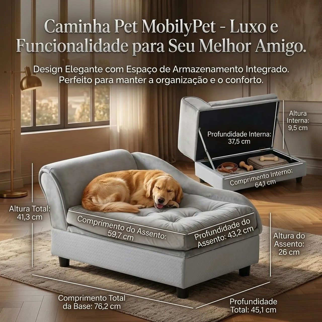 Caminha Pet com Baú