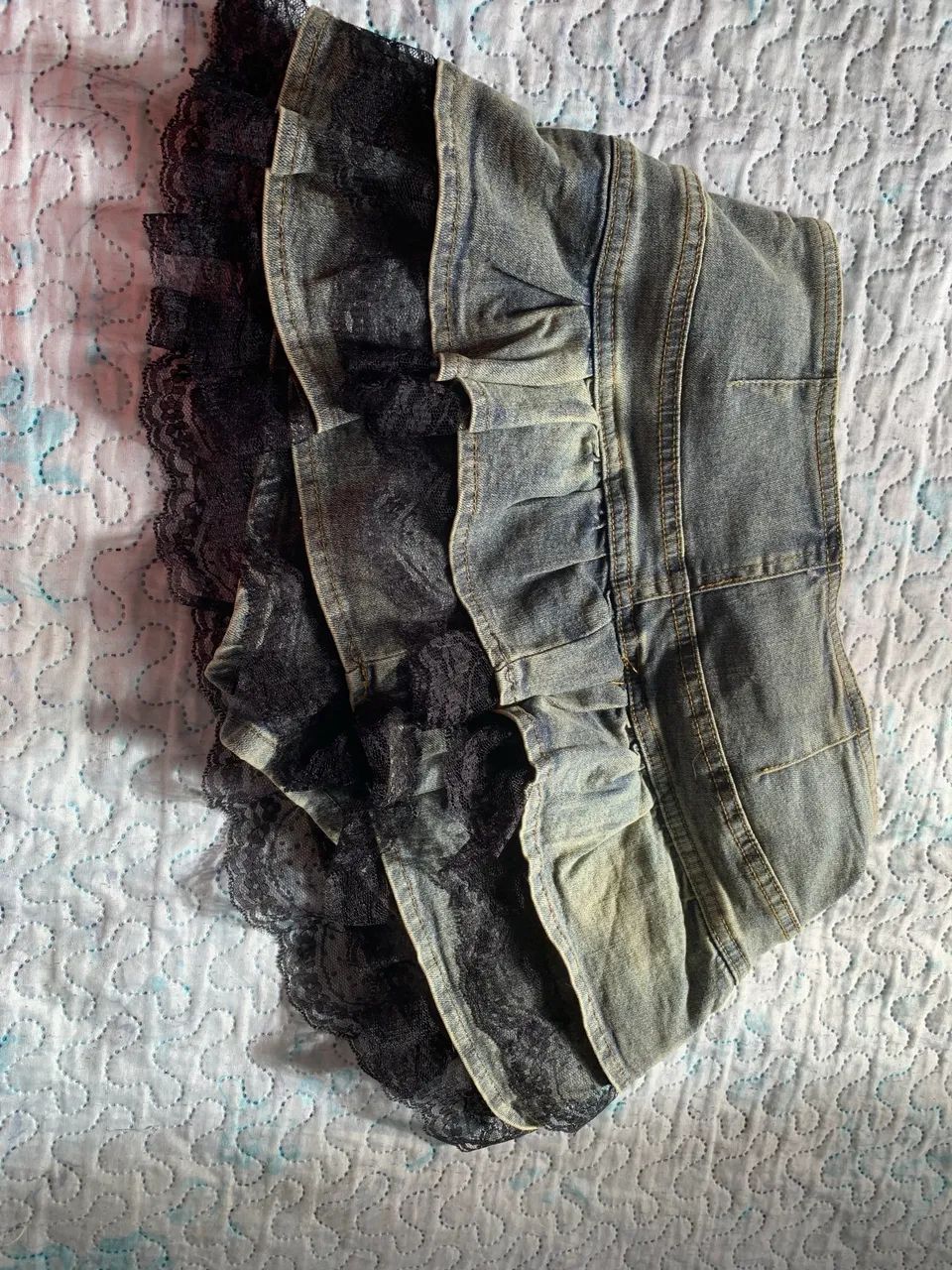 Short Saia jeans plissada (mini ) - Foto 2