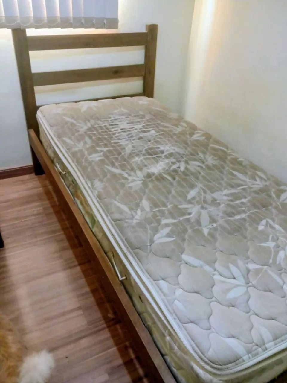 Cama de solteiro cerejeira com colchão de molas - Foto 2