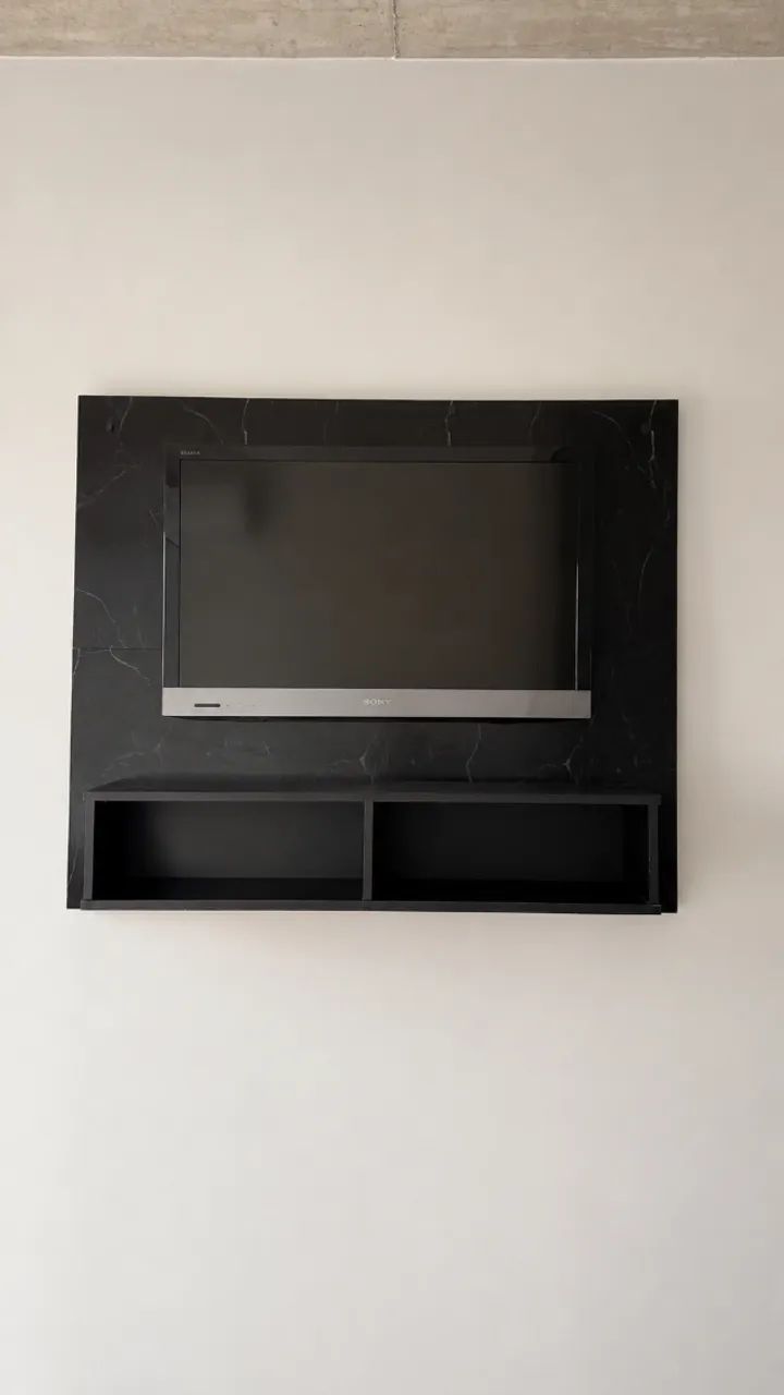Painel para TV até 48 polegadas - Navi Bechara - Preto Marmorizado - Foto 2
