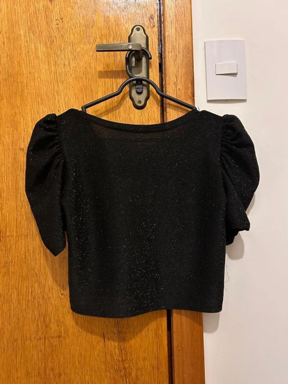 Cropped Feminino Preto com Brilho - Foto 2