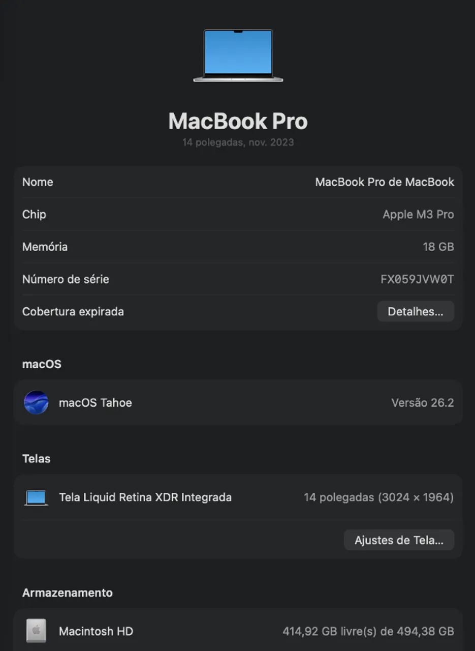 MacBook PRO Apple M3 Pro 18GB de Ram ***SUPER POTENTE*** - Foto 5