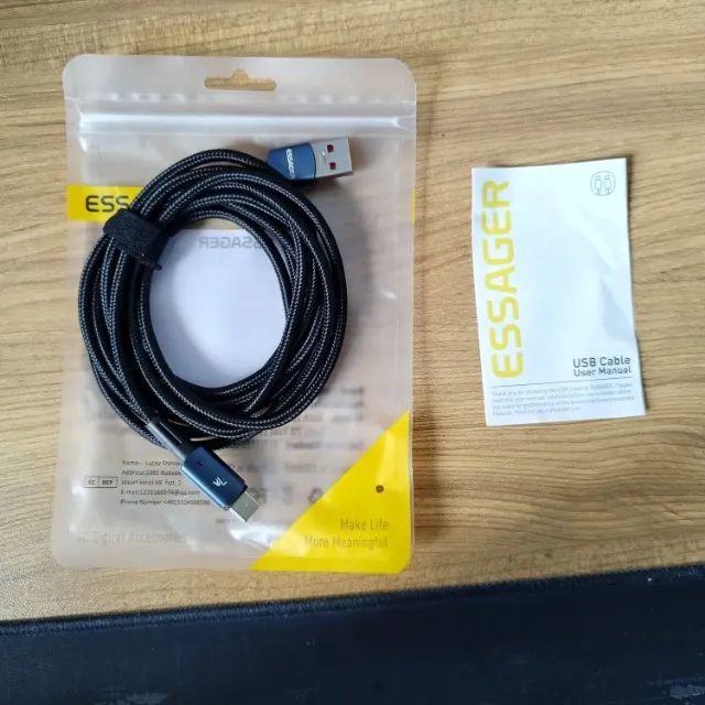 Cabo Essager A7 USB para Tipo C Alta Velocidade 2m - Foto 5