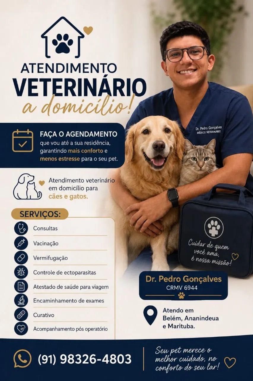 Atendimento Médico Veterinário a domicílio 