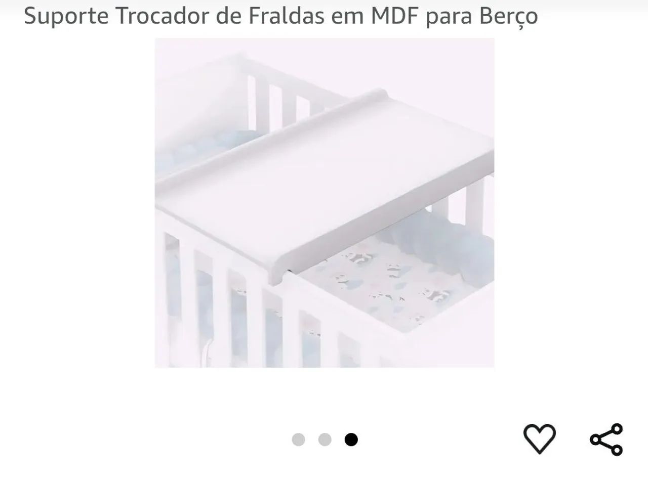 Berço de madeira com trocador acoplado  - Foto 2